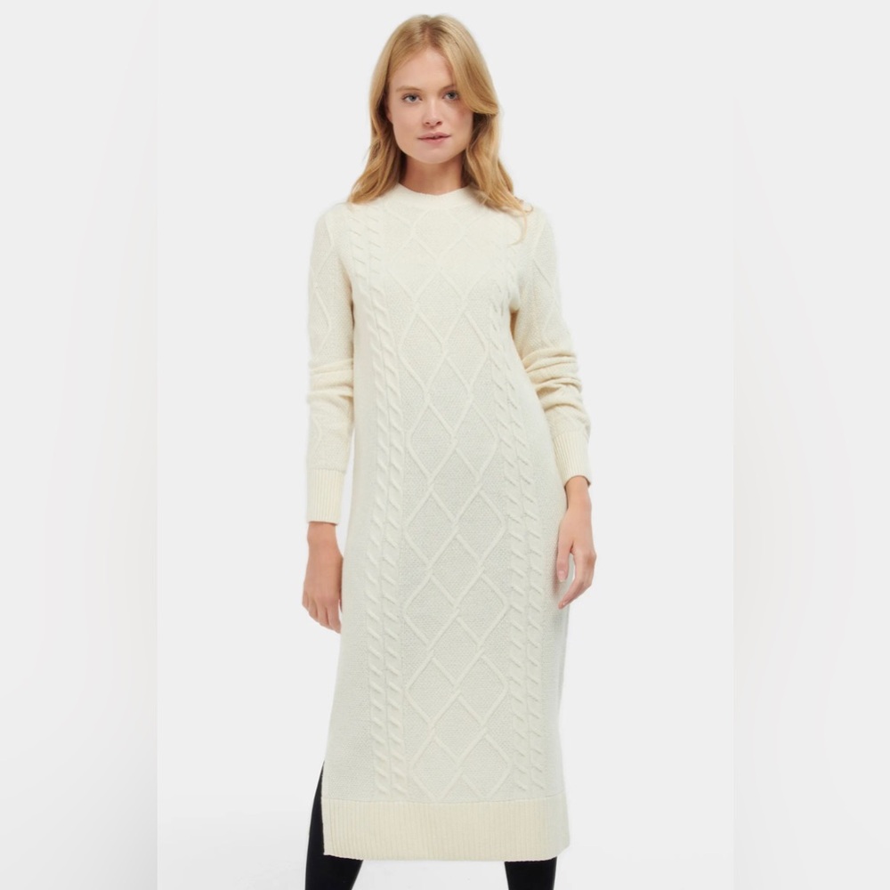 NWT Barbour Burne Long Sleeve Wool Blend Sweater Knit Dress - Picture 4 of 16